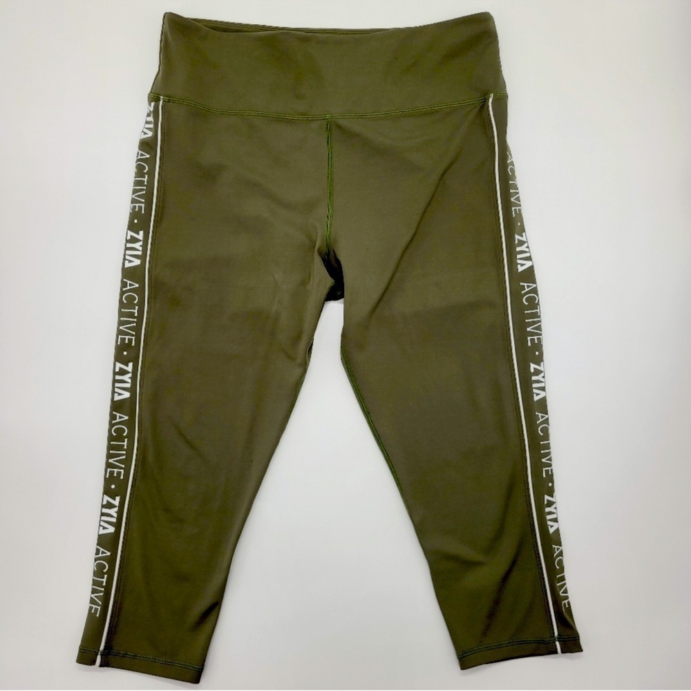 Ziva Active Olive Green Leggings - 6 8 capri workout pants designer gym